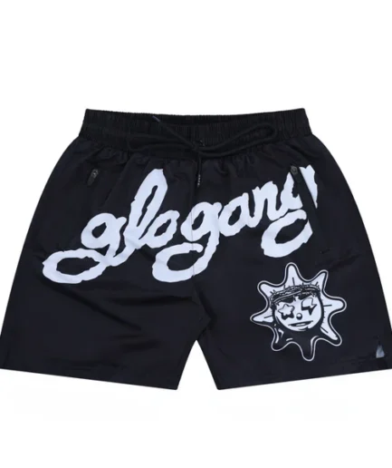 Glo Gang Script Font Shorts (Black)