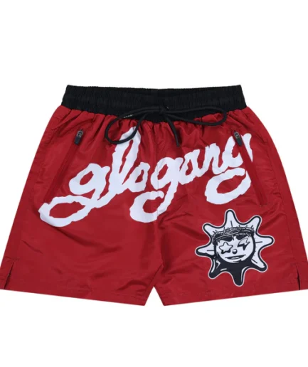 Glo Gang Script Font Shorts (Red)