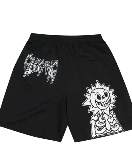 Glo Skeleton Mesh Shorts (Black)