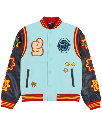 Glorious Galaxy Varsity Jacket (Turquoise)