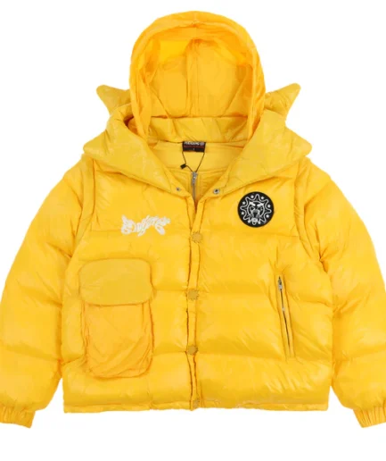 Glocler Flare Collar Puffer Jacket (Yellow)