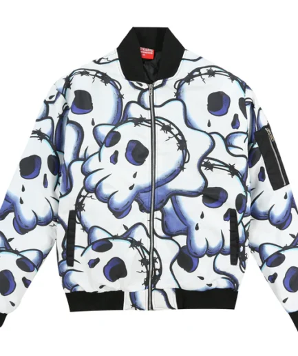 Glo Skull Bomber Jacket (Blue)