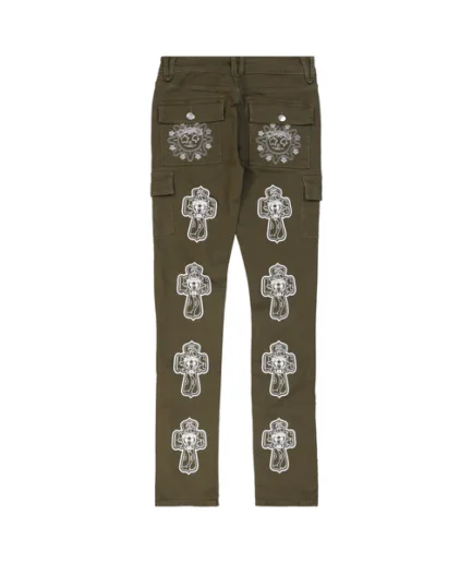 Glo Gang Zip Godet Flare Pant (Olive)