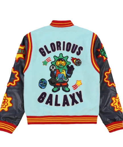 Glorious Galaxy Varsity Jacket (Turquoise)