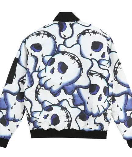 Glo Skull Bomber Jacket (Blue)